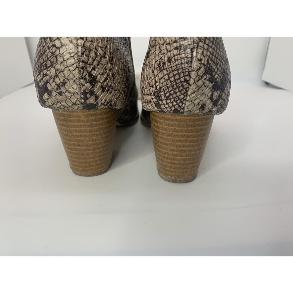 LULUS X Matisse Snakeskin Print Vegan Leather Western Ankle Cowgirl Boots 9M - Picture 9 of 10